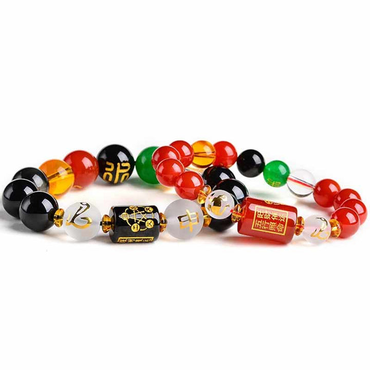 Armband Obsidian Roter Achat - Reichtum Wohlstand