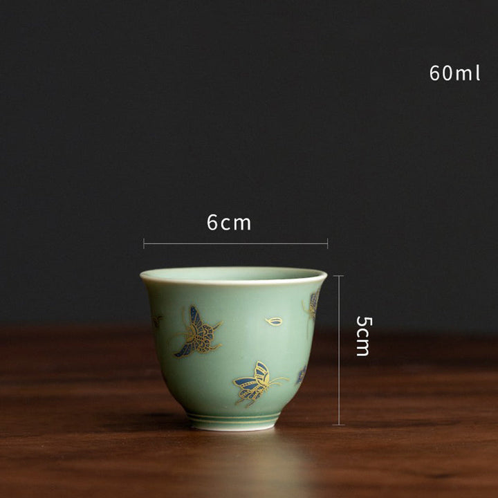 Teetassen Mit Untertassen Gaiwan Blume Schmetterling Tasse