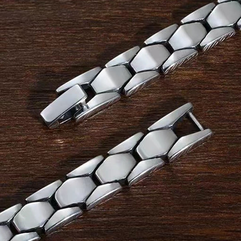 Silbernes Edelstahl Armband – Heilung & Balance glänzend poliert elegant