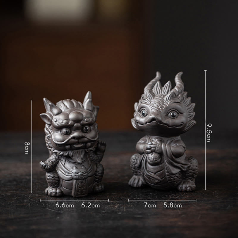 Drachen Figur Dragon King+Dragon Girl(A Pair Of Black)