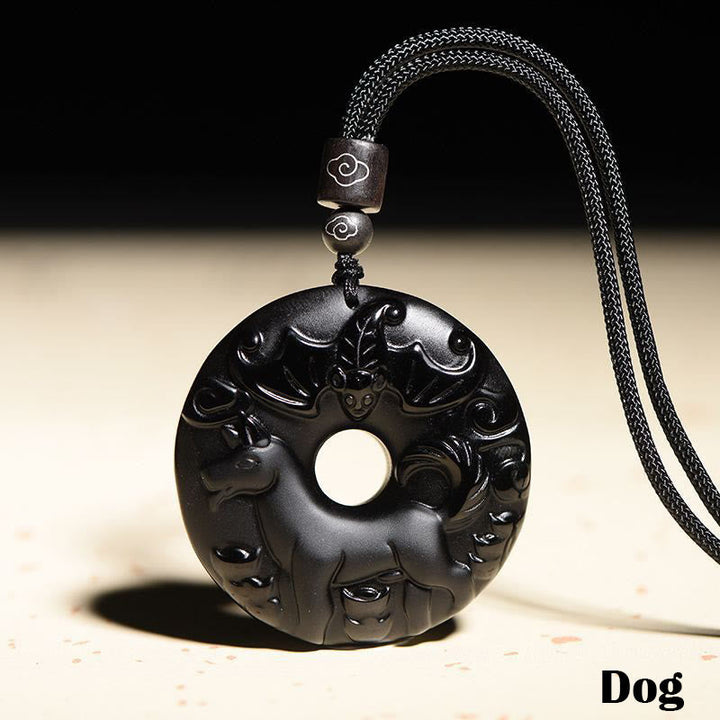 Kette schwarze Obsidian Tierkreis Natur – Frieden | Zen Spirit