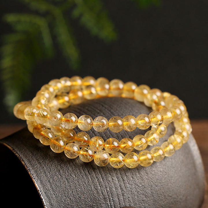 Armband Citrin – Schutz & Wohlstand goldgelbe Perlen elastisch Naturstein