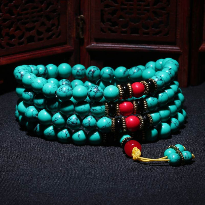 Armband Tibetischer Türkis Mala "Heilung Schutz"