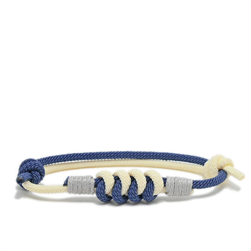 Armband Geflochten Knoten – Stärke blau weiß grau Seil elegant
