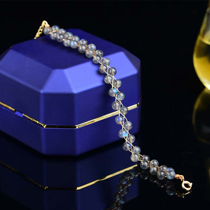 Mondstein Armband Edelstein Perlen Armband Gold elegant Schmuck Geschenk