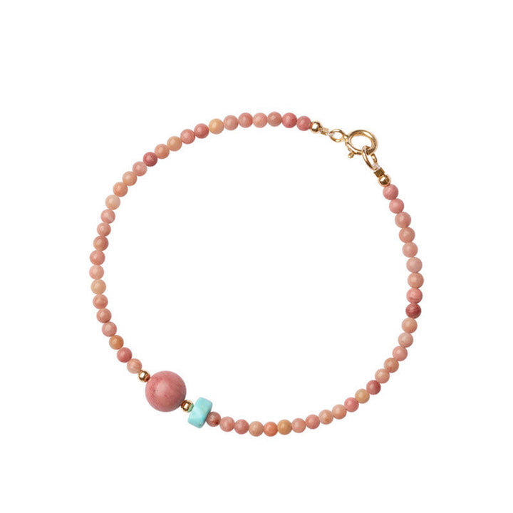 Armband – Energie Rosenquarz Perlen Türkis Naturstein elastisch