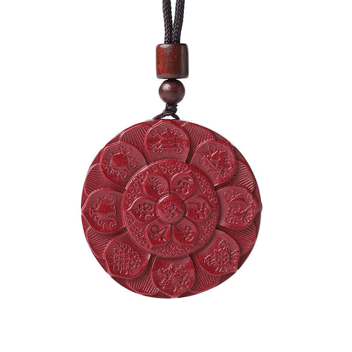 Tibetische Kette Zinnober Lotus Anhänger Natur