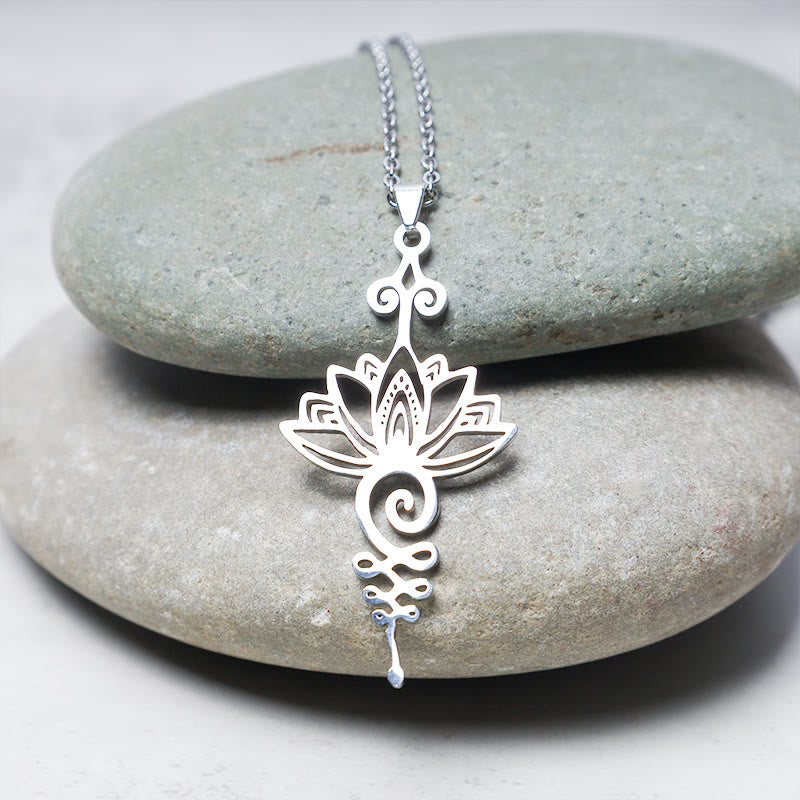 Kette Sterling Silber Lotus Anhänger Wohlstand Glück spirituell elegant