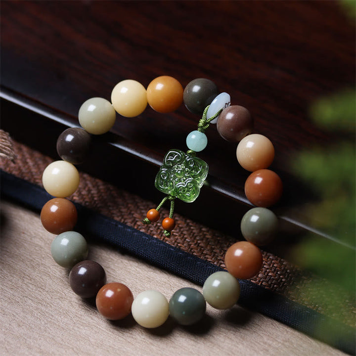 Armband Bodhi – Frieden & Balance mit grünem Anhänger Natursteinen