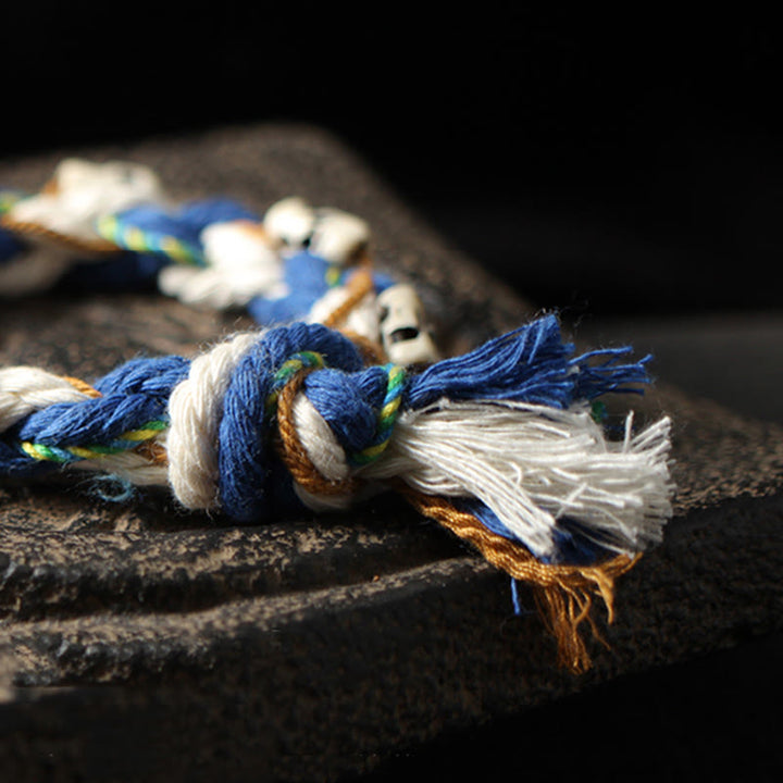 Blaues Armband – Glück & Wohlstand & Harmonie Seilknoten Detail