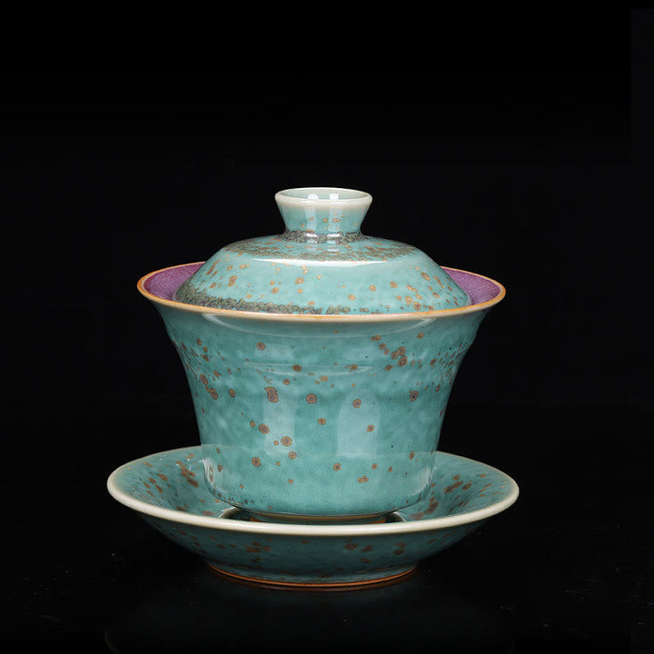 Teetasse Mit Deckel Gaiwan Sancai Grün (Farbe/Glasur variiert) – groß