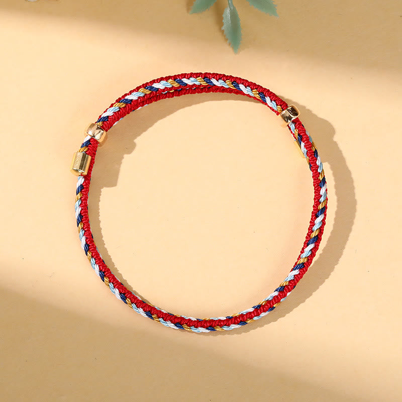 Armband Bunt Zongzi Glück – Glück rot blau weiß geflochten elegant