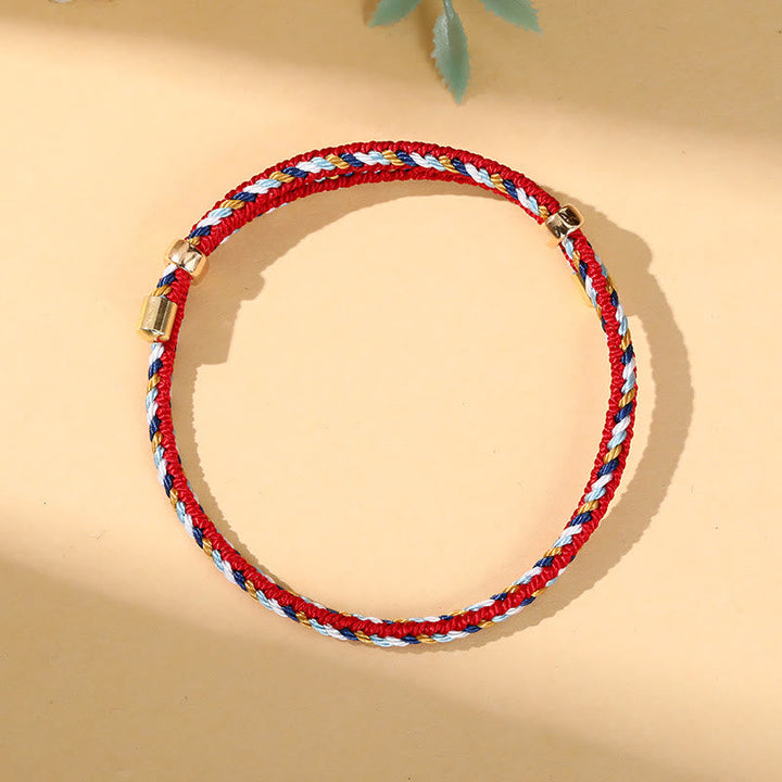 Armband Bunt Zongzi Glück – Glück rot blau weiß geflochten elegant