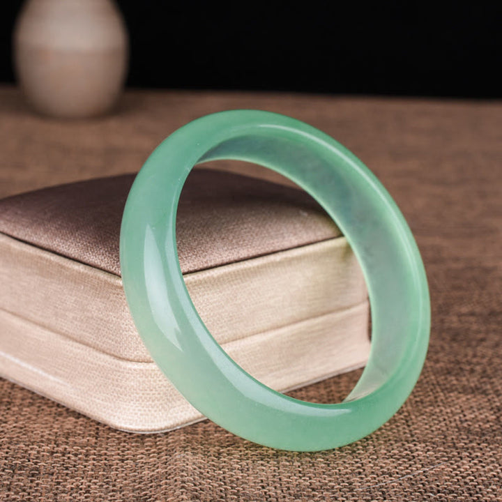 Grünes Jade Armband Glück Heilung Segen elastisch Naturstein Schmuck