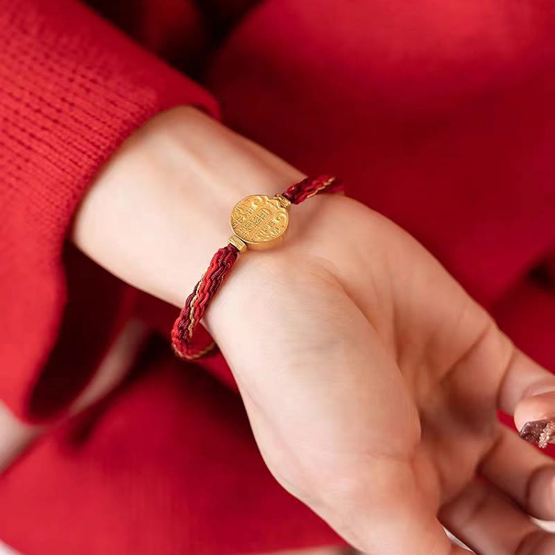 Rotes Armband – Schutz & Wohlstand mit goldenem Münz-Anhänger