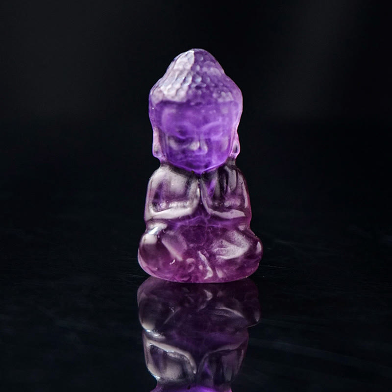 Amethyst Buddha Anhänger Kette Harmonie lila Edelstein