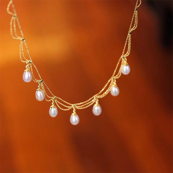 Kette Perle Vergoldet Elegant – Vintage