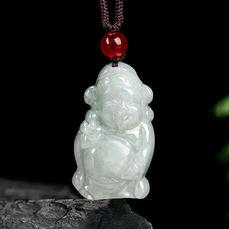Kette Weiße Jade Buddha Glück Natur