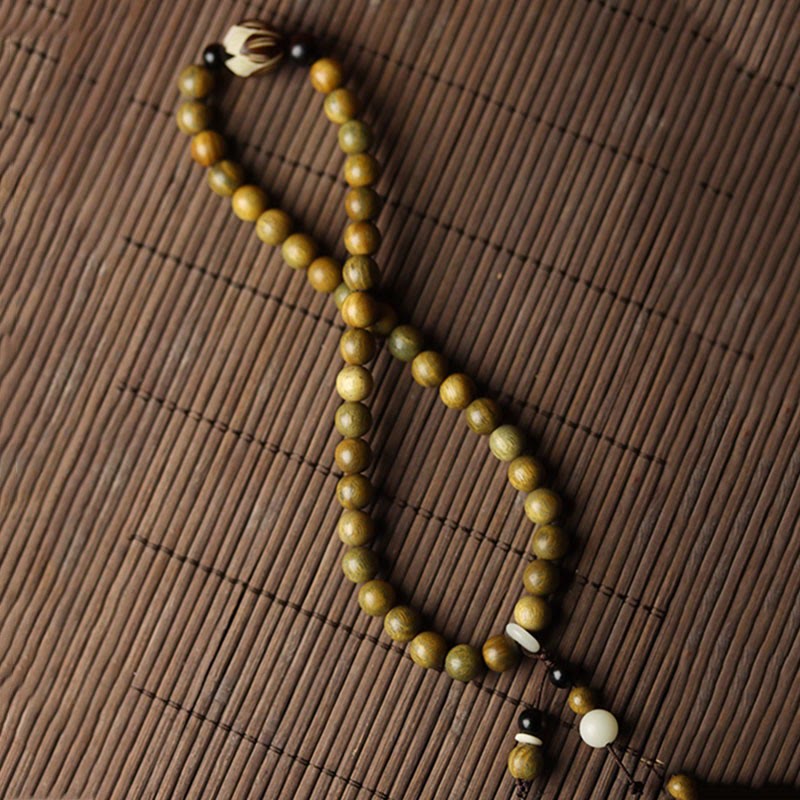 Armband Sandelholz Bodhi Lotus Perlen braun elastisch Naturstein