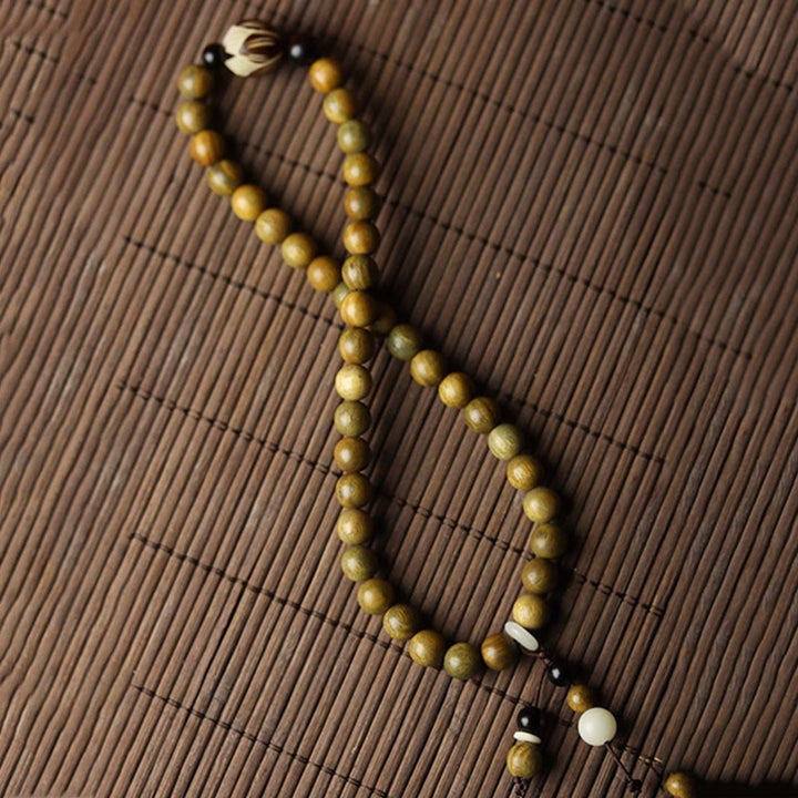Armband Sandelholz Bodhi Lotus Perlen braun elastisch Naturstein