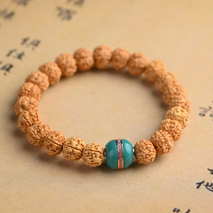Bodhi Armband mit Türkis Perle Naturstein elastisch Wohlstand.
