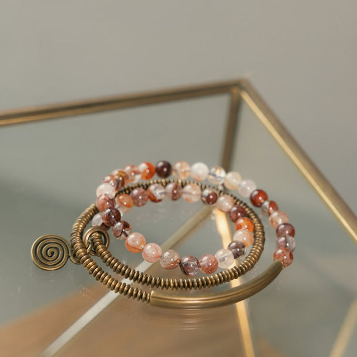 Armband Kupfer – Liebe mit Rosenquarz Perlen elegantes Schmuckstück