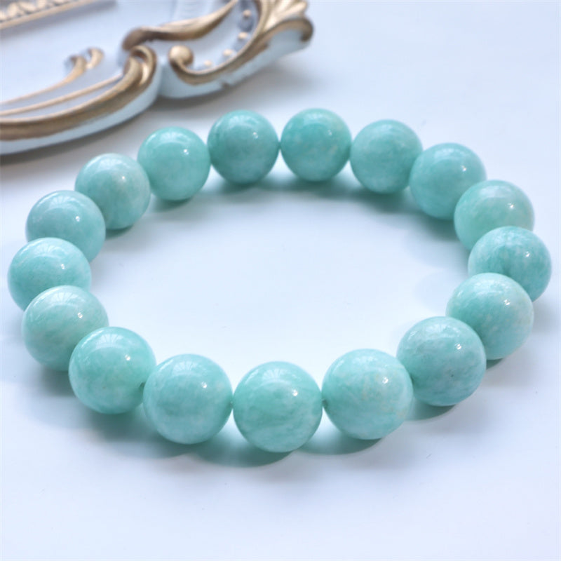 Armband Amazonit – Heilung, hellblaue Perlen, elastisches Schmuckstück.