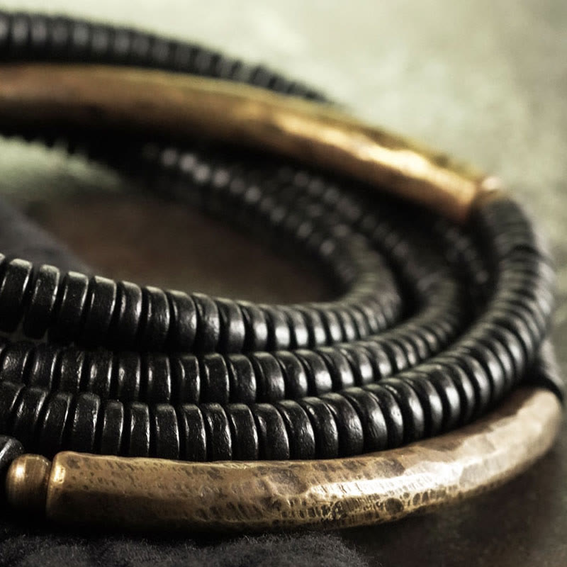 Armband Kupfer Ebenholz – Balance elastisch schwarz am Handgelenk