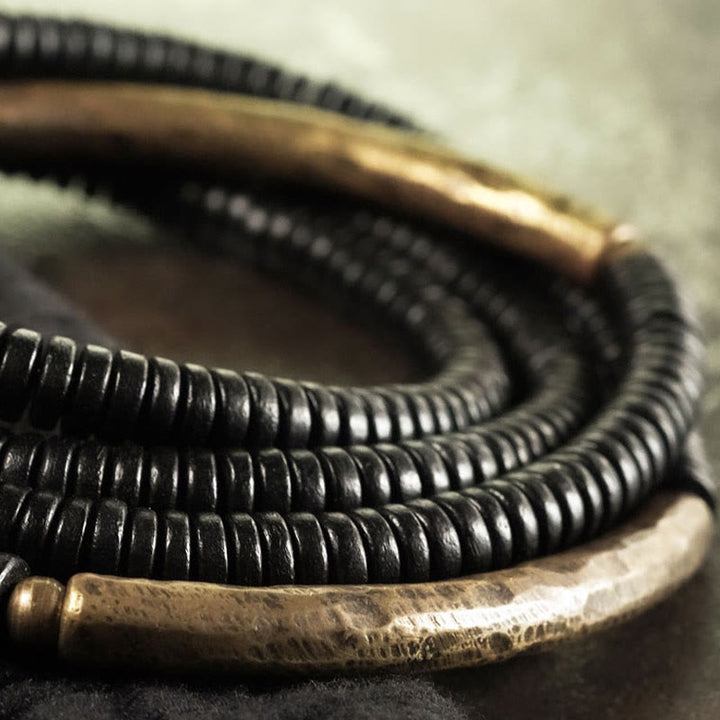 Armband Kupfer Ebenholz – Balance elastisch schwarz am Handgelenk