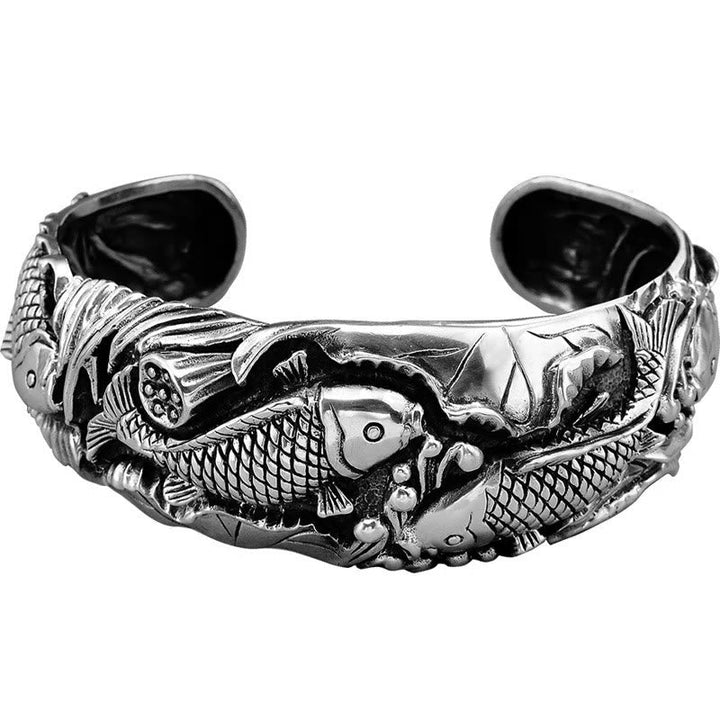 Armband Koi Fisch Silber Glück Wohlstand elegantes Design Handwerk