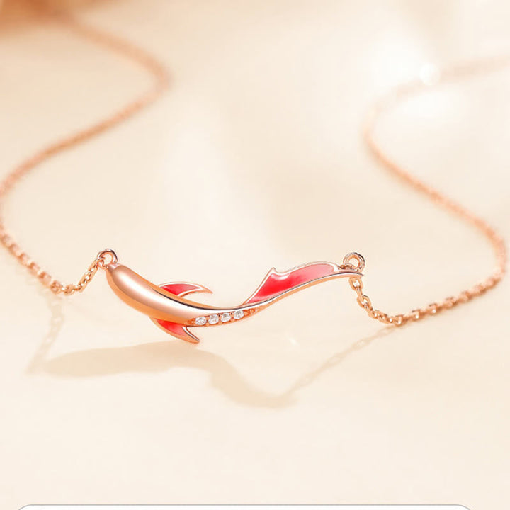 Koi-Fisch Halskette rosé-gold elegant Wohlstand