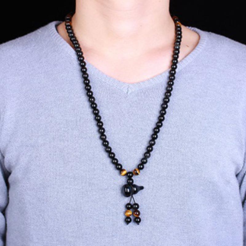 Mala Schwarzer Obsidian 108 - Schutz & Segen