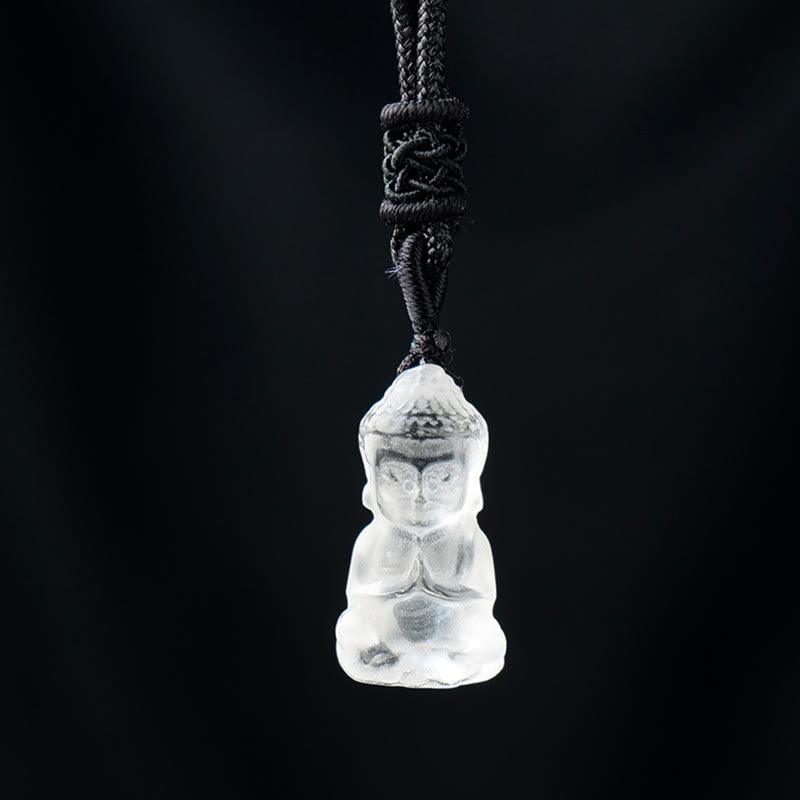 Anhänger Kette Bergkristall Buddha Harmonie transparent