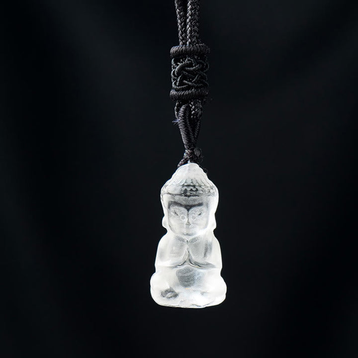 Anhänger Kette Bergkristall Buddha Harmonie transparent