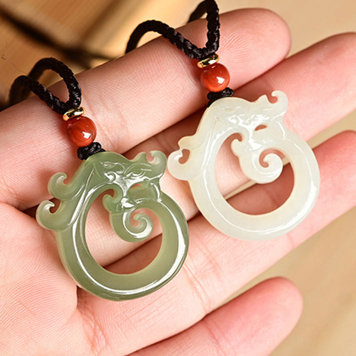 Jade Anhänger Drache Schutz Glück