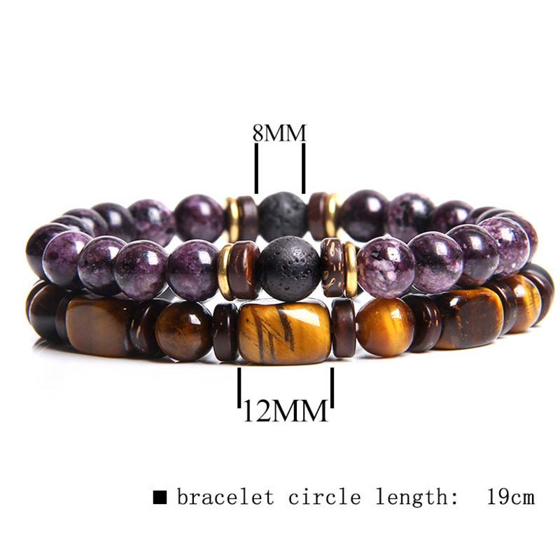 Armband 2er Set Tigerauge Kaiserstein Heilstein