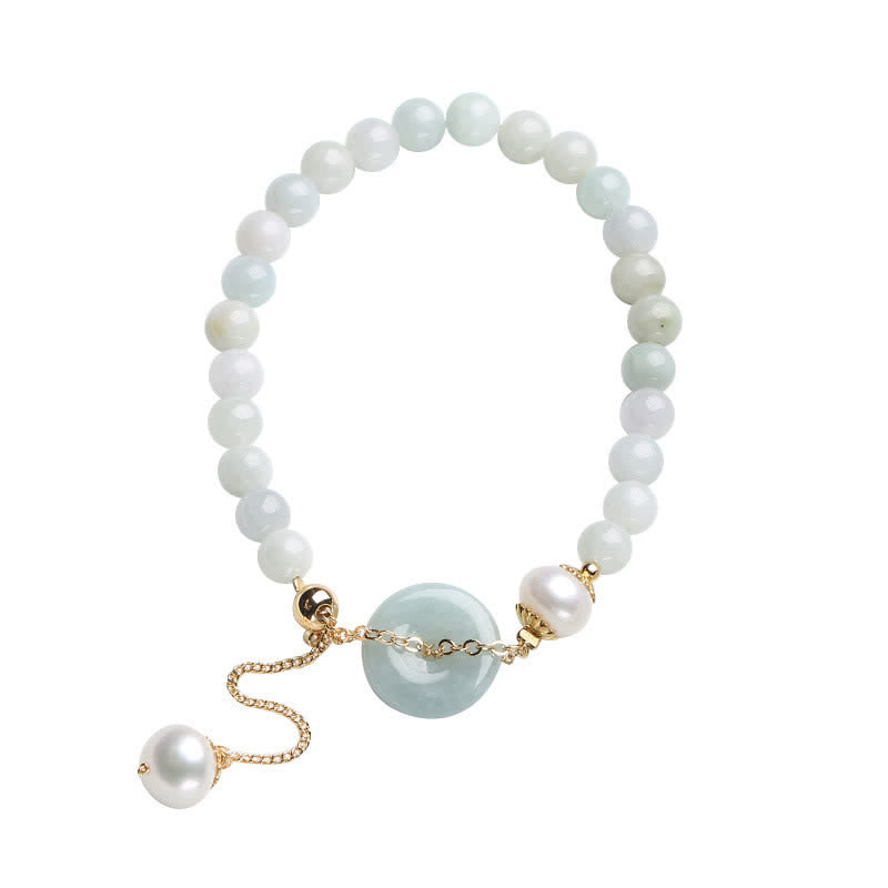 Armband Perle Jade – Glück & Frieden mit hellgrünen Steinen und Perlen