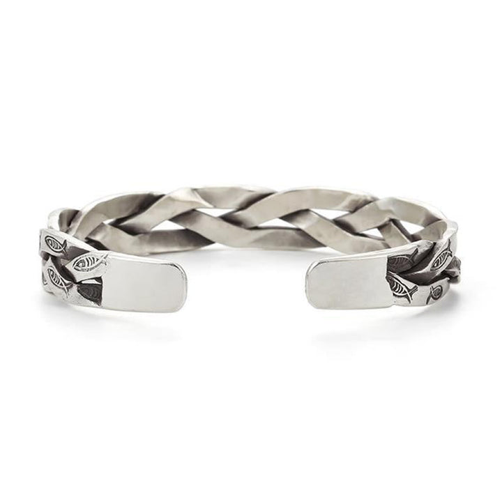 Silbernes Koi Fisch Armband verdrehter Design Glück Wohlstand Energie.