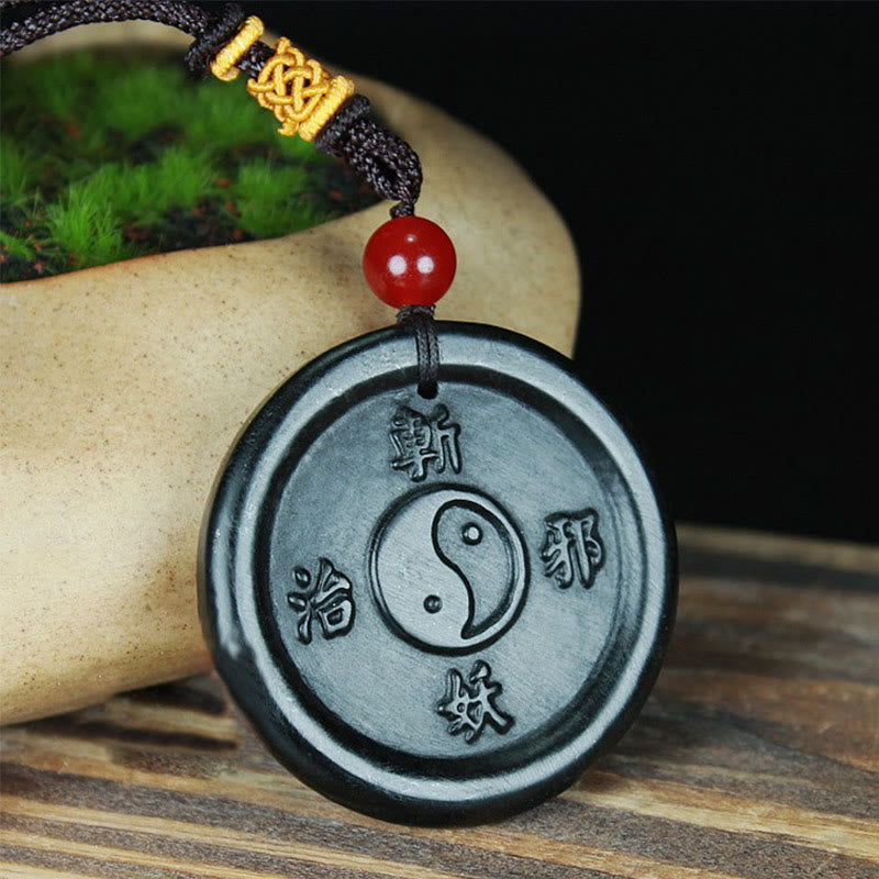 Anhänger Hetian-Jade Yin Yang Natur – Glück