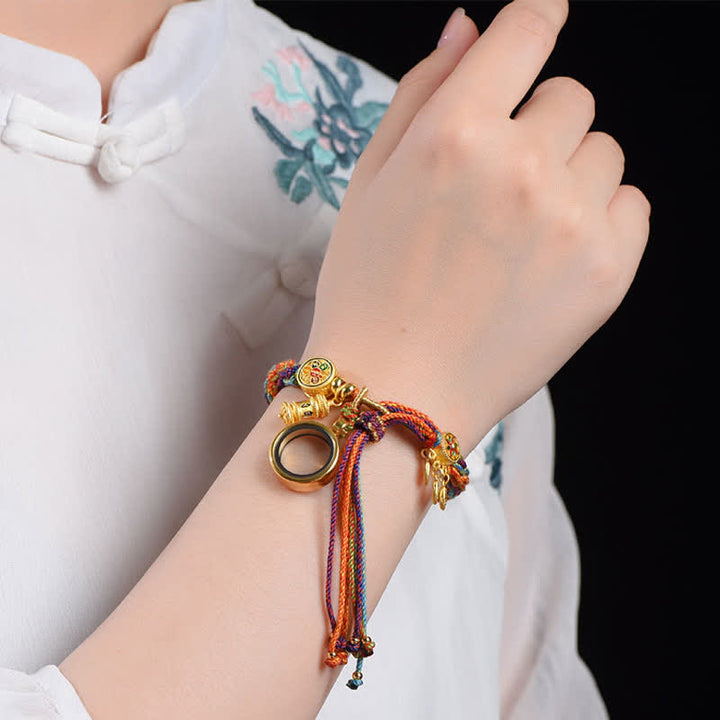 Armband Om Mani Padme Hum - Reinkarnation & Glücksknoten
