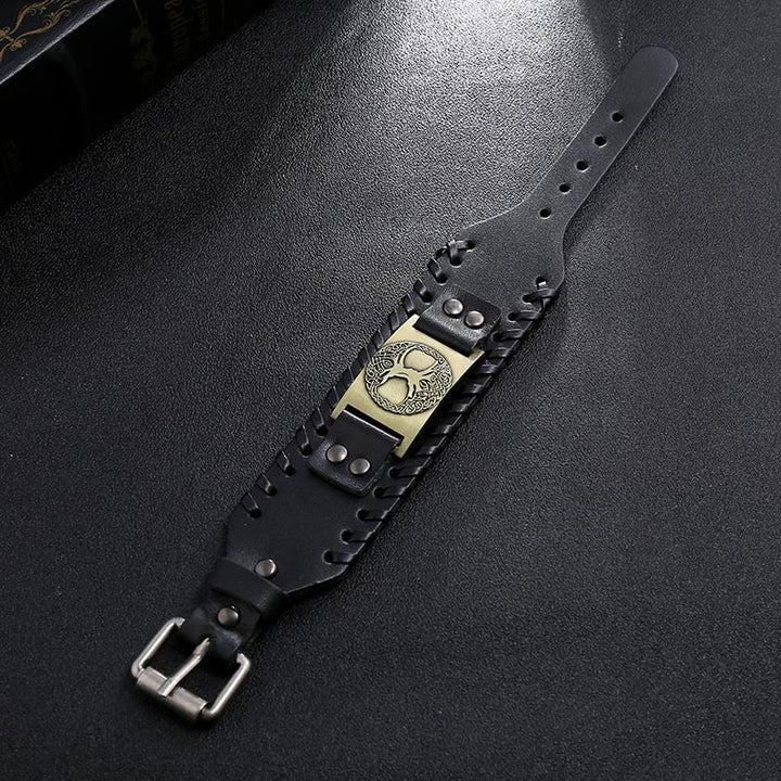 Armband Lebensbaum Leder Braun Vintage - Balance