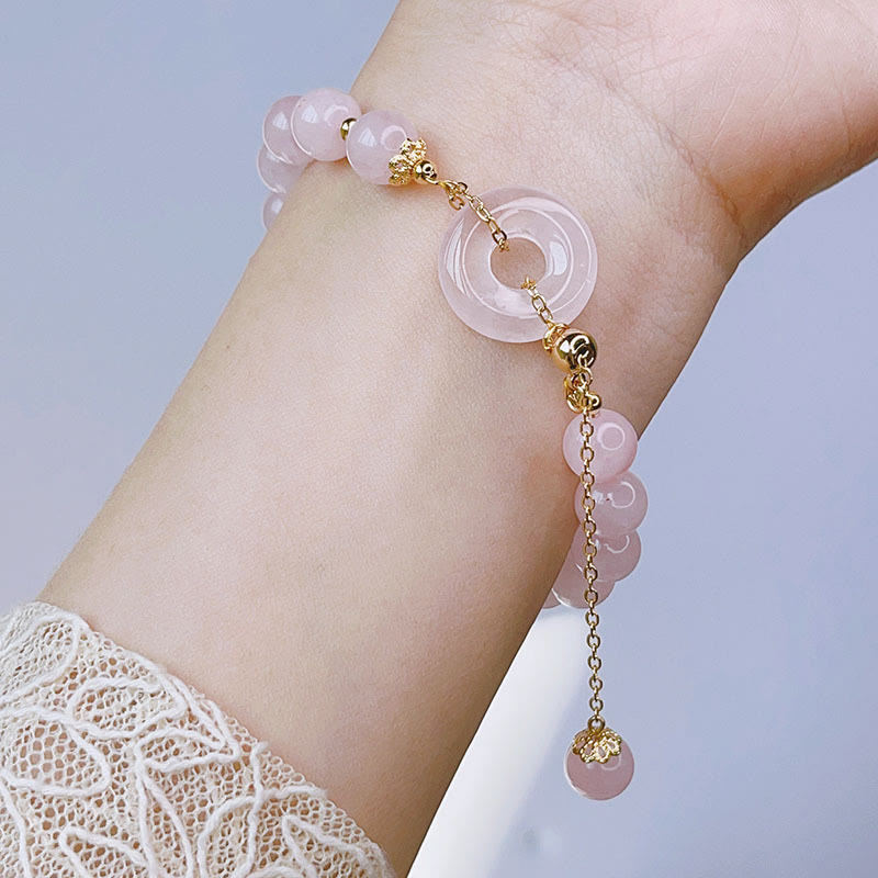 Rosenquarz Armband Kristall – Liebe & Frieden zartes Rosa elegantes Design