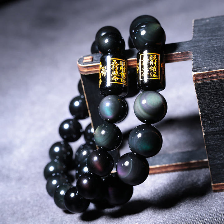 Armband Regenbogen Obsidian - Schutz Wandel