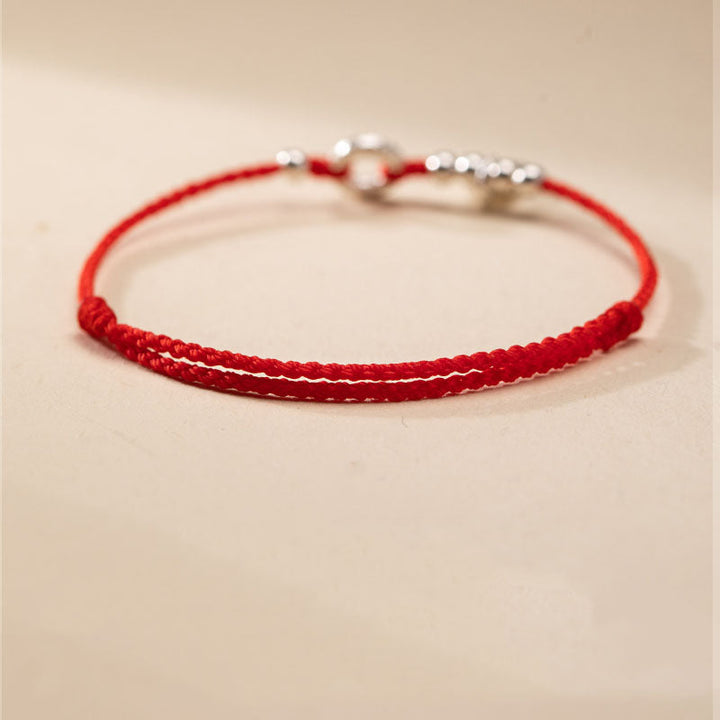 Rotes Armband 925 Silber – Frieden Seil Handgelenk elegant