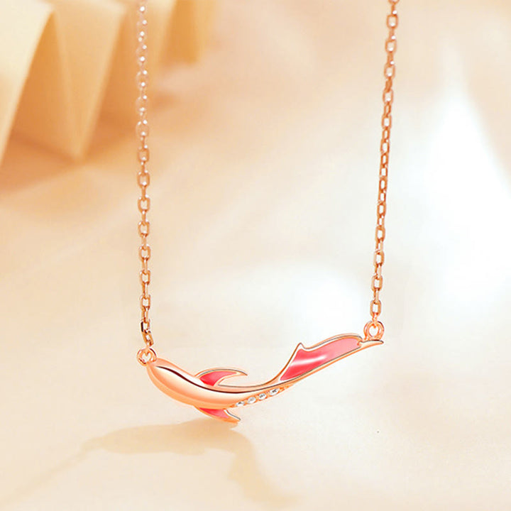 Koi-Fisch Anhänger Zirkonia elegant rosé-gold
