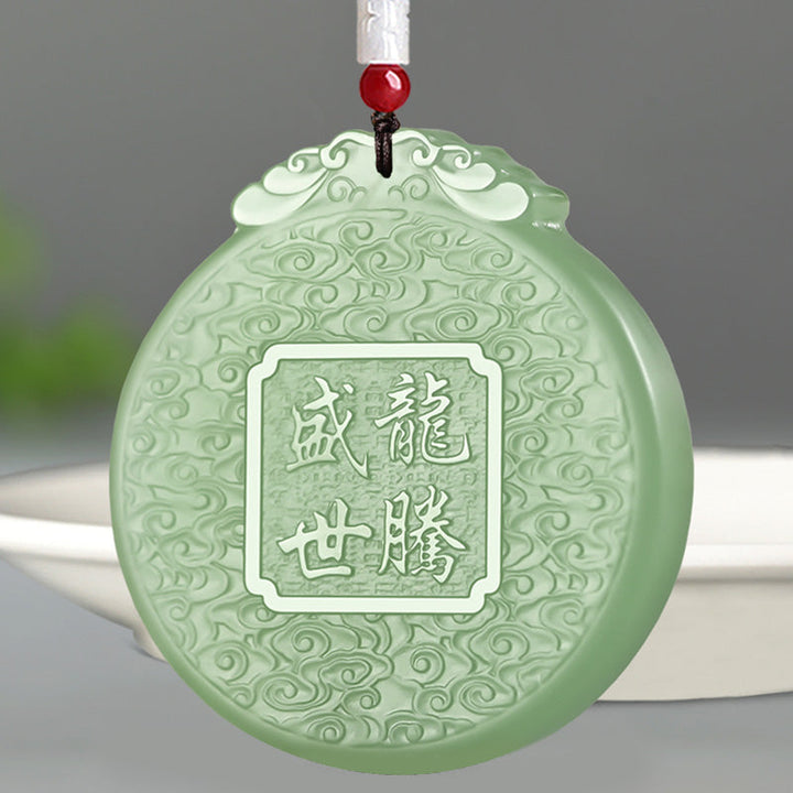 Jade Kette Drachen Chinesisch Glück Anhänger