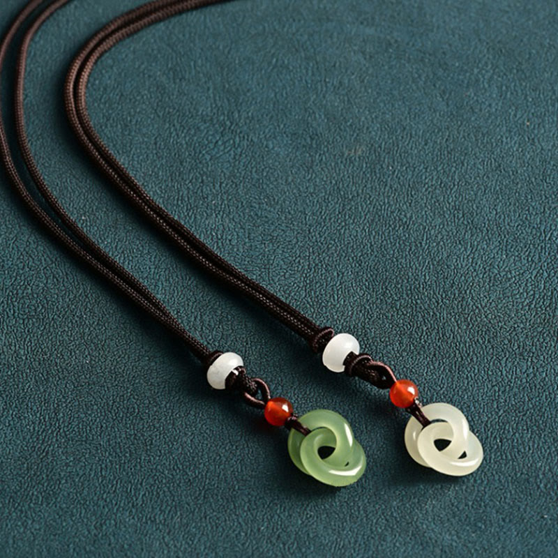 Hetian Jade Anhänger Doppelfrieden Natur Frieden