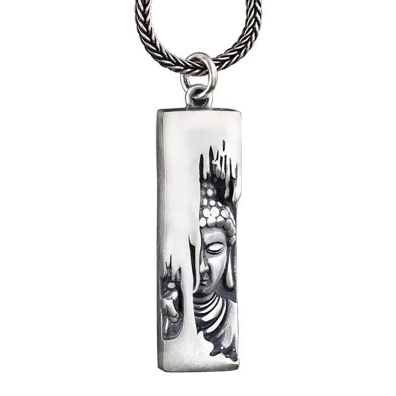 Silber Kette mit Buddha Anhänger Tathagata Kraft Schutz Meditation