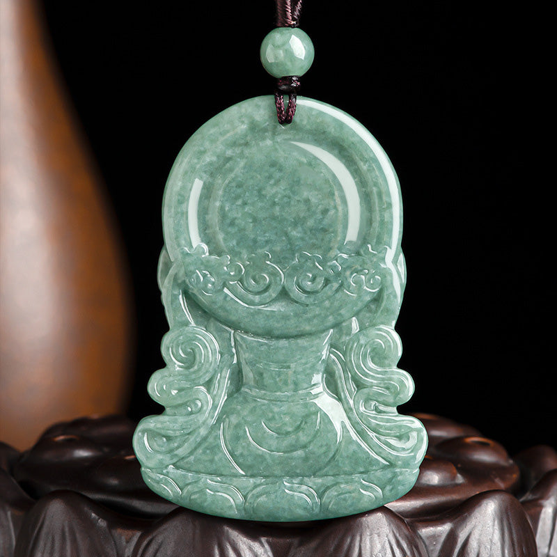 Kette grüne Jade Avalokitesvara Natur Segen