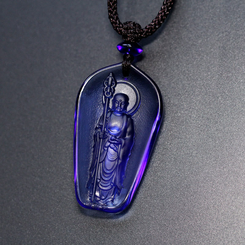 Kette Buddha Liuli Ksitigarbha Klarheit blau Anhänger